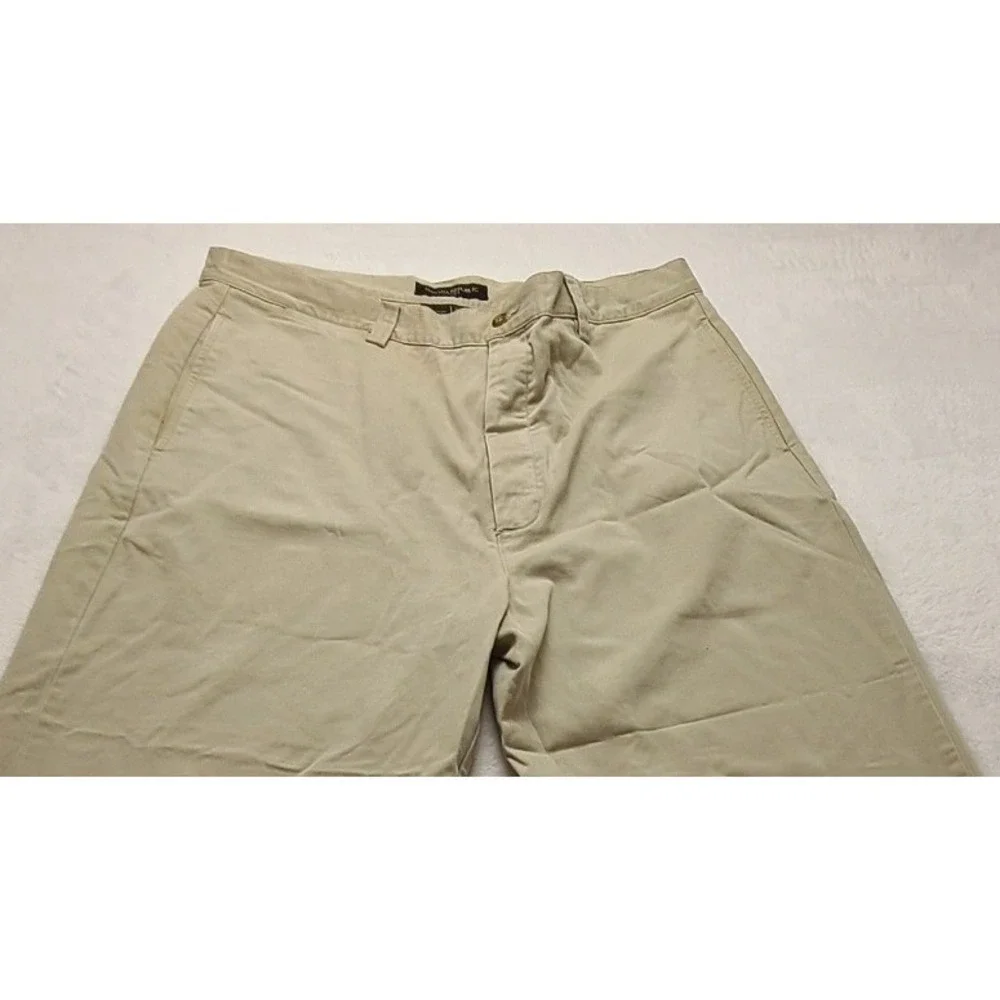 Banana Republic Chinos Men's 36x31 Khaki Tan 100% Cotton Flat Front Casual Pants
